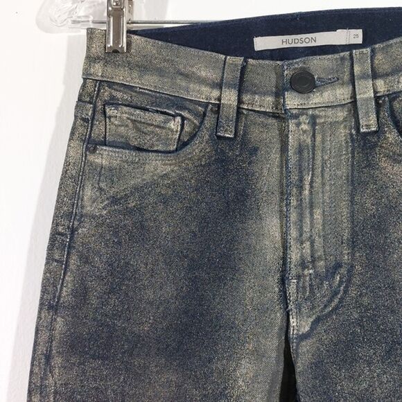 Hudson Barbara High-Rise Bootcut Jeans in Ombre Foil Size 25 - Picture 4 of 12